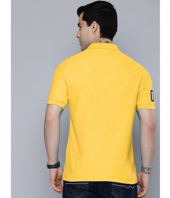 ADORATE - Mustard Cotton Blend Regular Fit Men's Polo T Shirt ( Pack of 1 ) - None