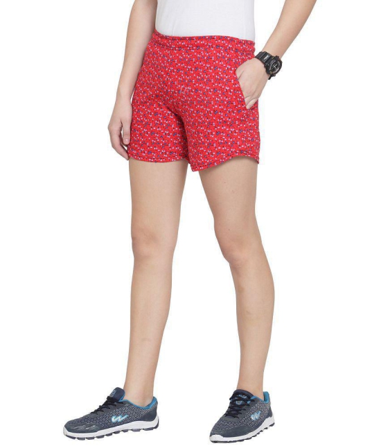 Uzarus Cotton Hot Pants - Red - None