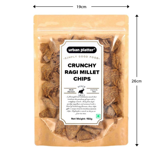 Urban Platter Cruncy Ragi Millet Chips, 150g [Nachni Chips, High Protein, Delicious Snack]