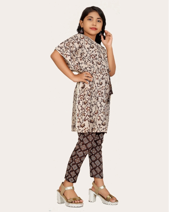 Ethnic Set kaftan & Bottom set And Like Kaftan dress-Grey / 6 - 7 Years