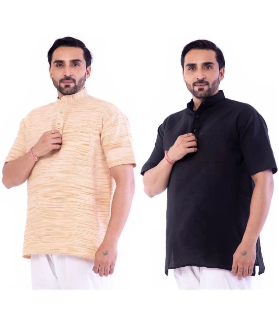 DESHBANDHU DBK - Muticolor Cotton Mens Regular Kurta ( Pack of 2 ) - None