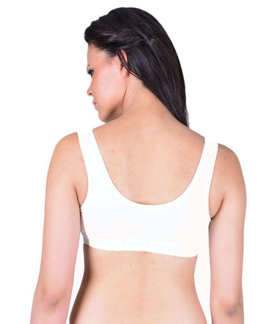 Eves Beauty White and Black Cotton Blend Sports Bras - Pack of 2 - M