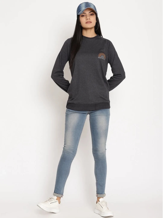 Women Wanderer Black Solid Sweatshirt-XXL