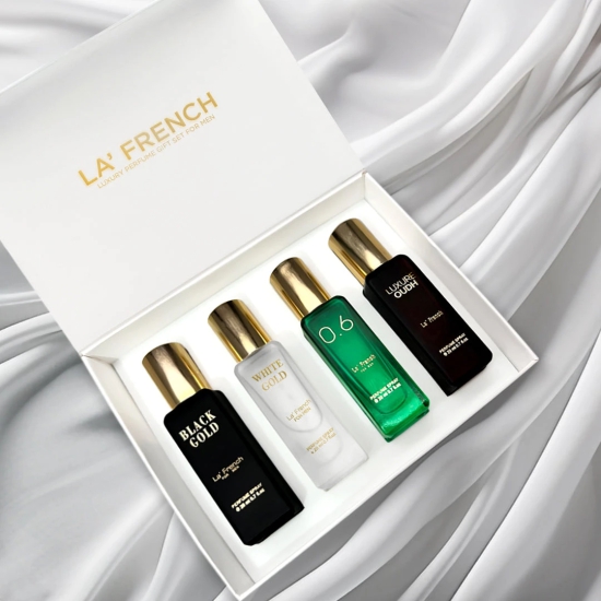 Classic Perfume Gift Set 4x20ml - Black Gold  White Gold  0.6  Luxure Oudh-Classic Perfume Gift Set 4x20ml - Black Gold | White Gold | 0.6 | Luxure Oudh