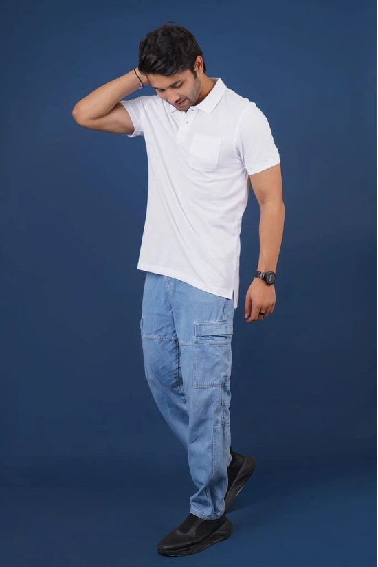 Men's White Pocket Polo T-Shirt