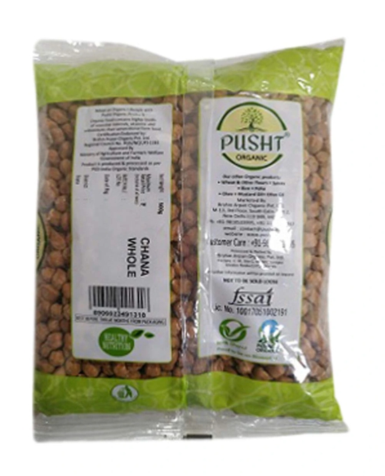 Pusht Organic Chana Whole, 500 Gm