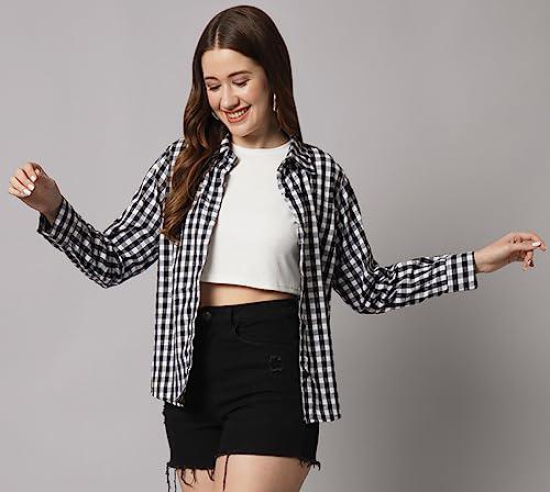 FUNDAY FASHION Women Regular Fit Checkered Spread Collar Casual Shirt (Pack of 2)