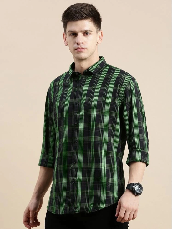 Showoff Cotton Blend Regular Fit Checks Full Sleeves Mens Casual Shirt - Black ( Pack of 1 ) - None