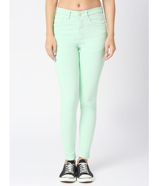 CEFALU - Mint Green Denim Skinny Fit Women''s Jeans ( Pack of 1 ) - None