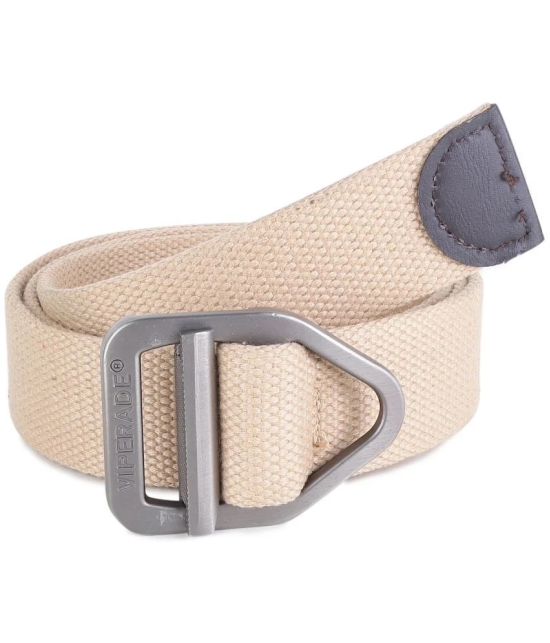 Zacharias - Cream Canvas Mens Casual Belt ( Pack of 1 ) - None