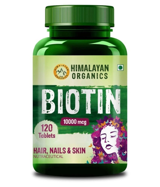 Himalayan Organics Biotin 10,000Mcg for Hair Growth- 120 tablets