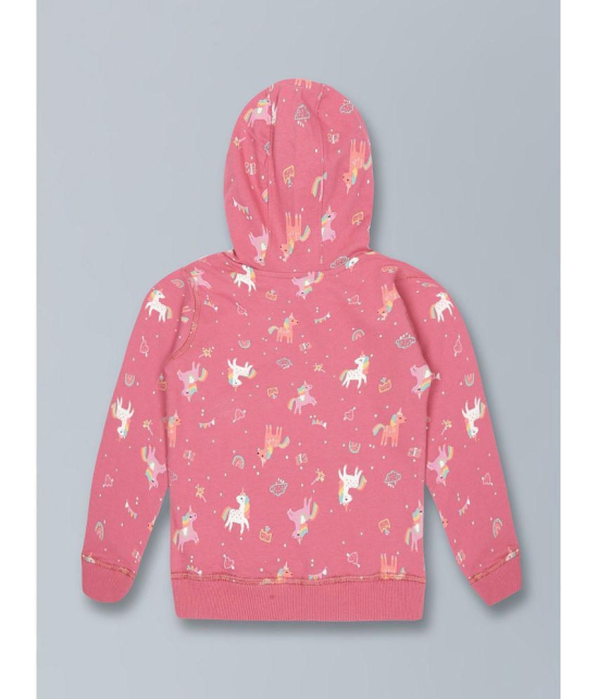 Plum Tree Girls Unicorn Print Hoodie Sweatshirt- Dark Mauve - None