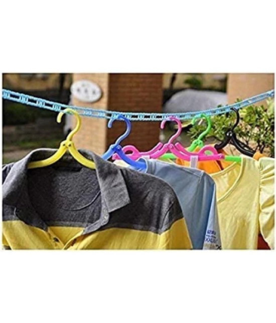 FSN-Windproof Anti-Slip Clothes Washing Line Drying Nylon Rope with Hooks (5 Meter, 2)