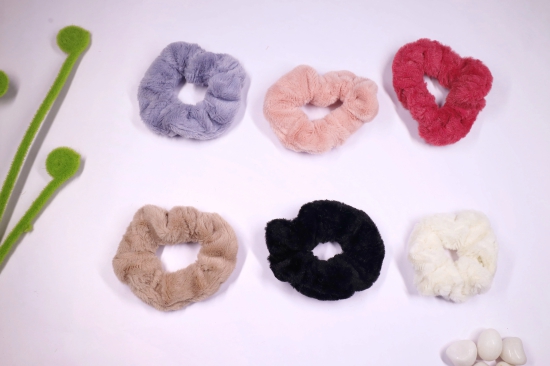 Velvet Dreams Scrunchies-Light Brown