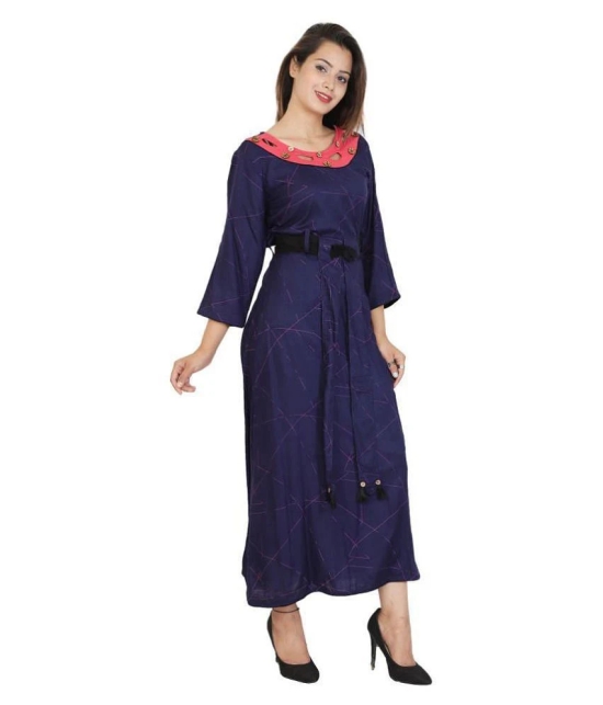 Rangun - Blue Crepe Womens Straight Kurti - M