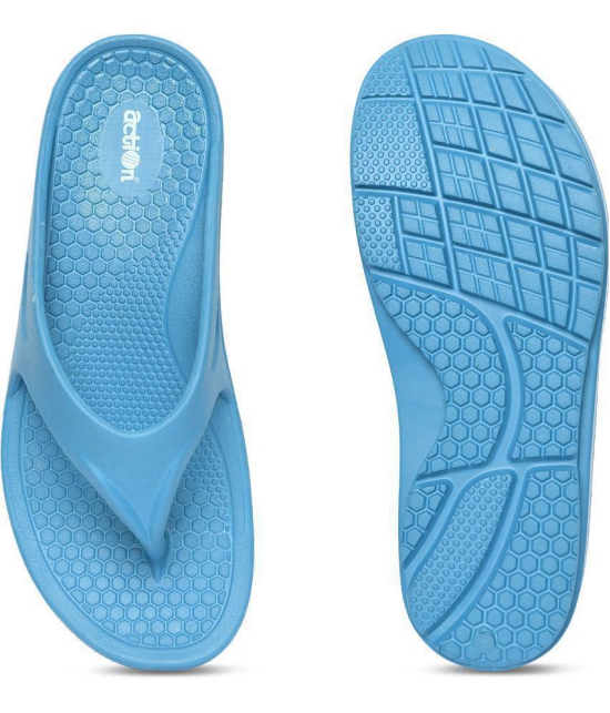 Action - Blue Mens Slide Flip Flop - None