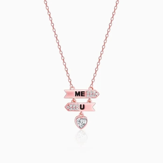 Rose Gold You and Me Necklace