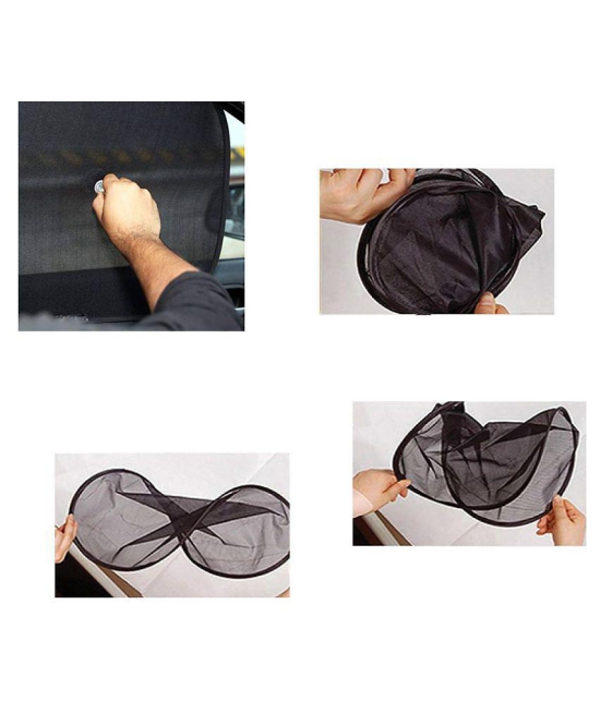 Kozdiko Black Color Chipokoo Car Window Side Sunshade Curtains Set Of 4 Pcs For Hyundai Santro Xing