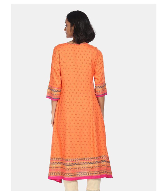 Anahi - Orange Cotton Women's Flared Kurti - S