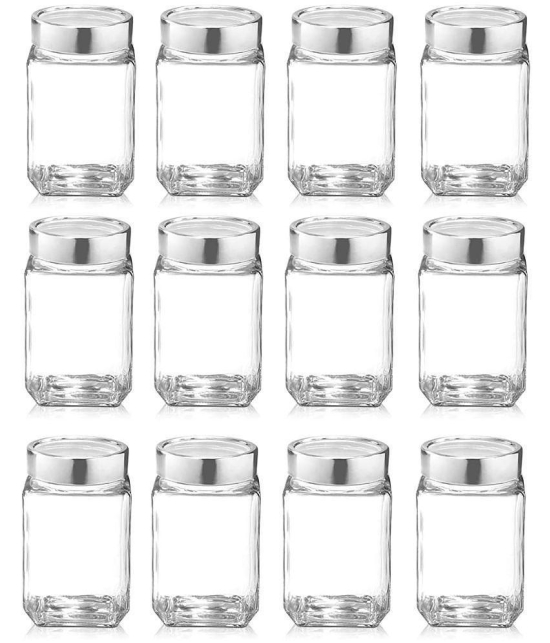 Treo By Milton Cube Storage Glass Jar, Set of 12, 310 ml Each, Transparent | BPA Free | Storage Jar | Kitchen Organizer | Modular | Multipurpose Jar - Transparent