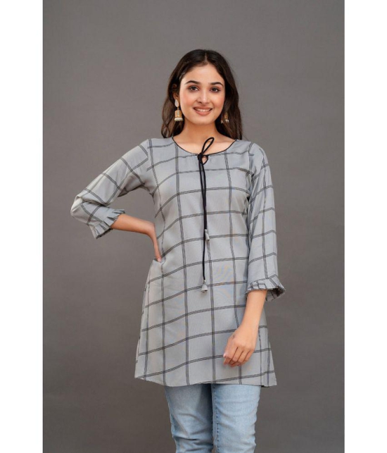 Kapadia Grey Rayon Womens Regular Top ( Pack of 1 ) - None