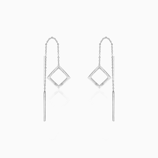 Oxidised Silver Square Danglers