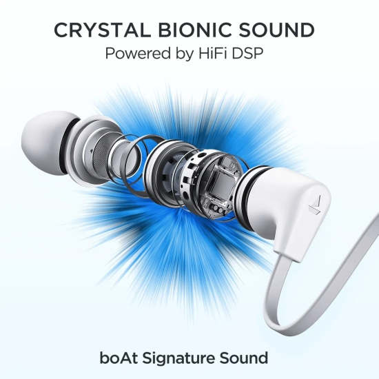 boAt Rockerz Trinity | Wireless Neckband Earphones with Crystal Bionic Sound powered by HiFi®? DSP, 10mm Drivers, Upto 150 Hours Playback, ASAP™? Charge, ENx™? Technology Kutch White