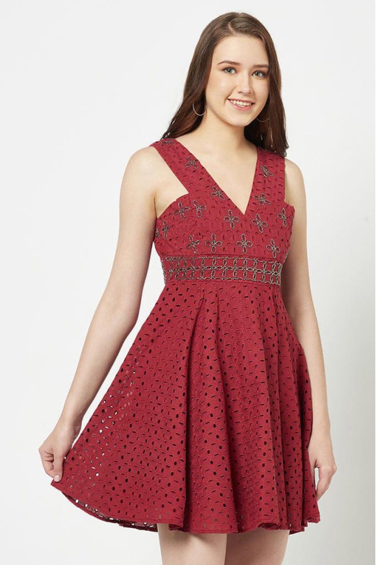 Eyelet Schiffli Dress