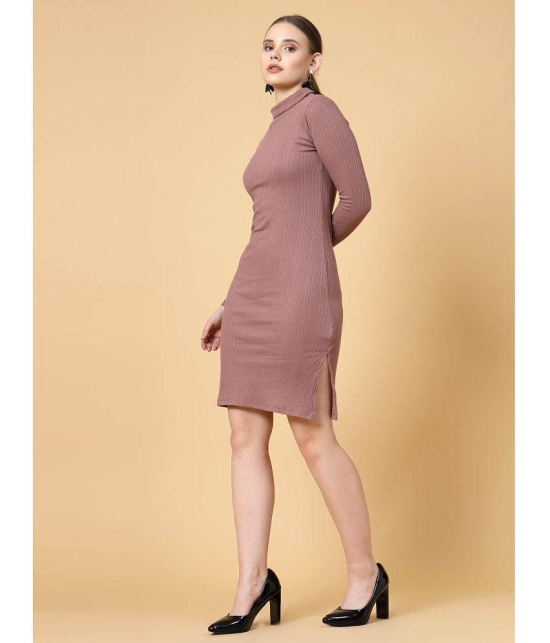 Rigo Cotton Solid Midi Womens Bodycon Dress - Lavender ( Pack of 1 ) - None