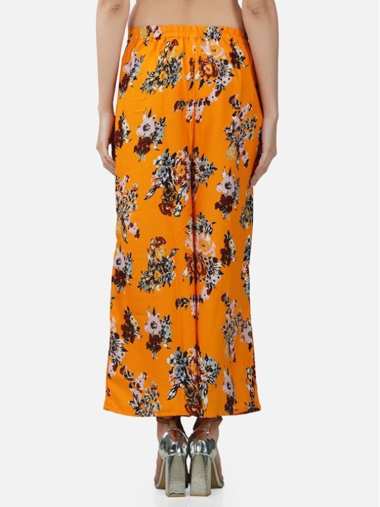 Women Floral Printed Flared Crepe Palazzos