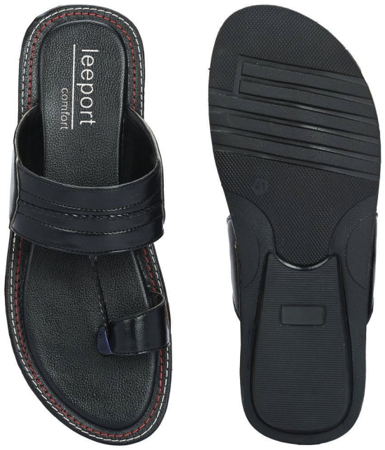 Leeport Black Mens Daily Slipper - None