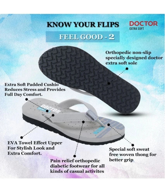 DOCTOR EXTRA SOFT - Dark Grey Womens Thong Flip Flop - None