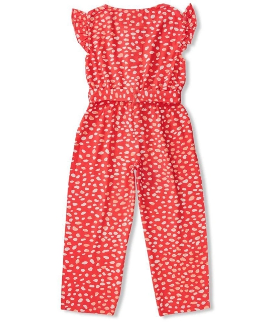 Juscubs - Red Cotton Girls Jumpsuit ( Pack of 1 ) - None