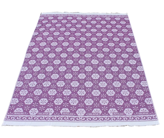 Mandhania Cotton Soft Light Weight Daily Use Single Bed Solapur Blanket (Purple , Single)
