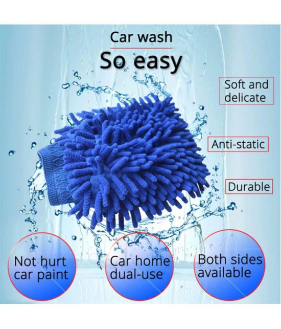 Tapixaa Home/Car Cleaning Microfibre Standard Size Cleaning Glove 2 Pcs