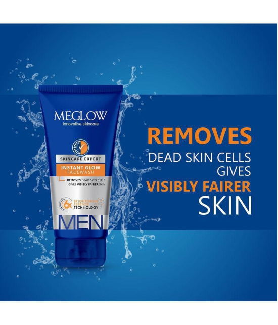 Meglow Fairness Foaming Skin Brightening Facewash for Men 70g Pack of 5