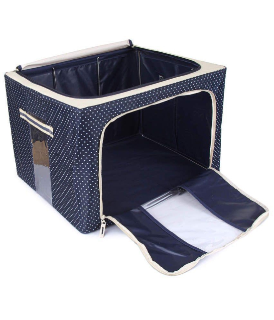 Buy Uberlyfe Foldable Cloth Storage Box With Steel Frames Large Blue ...