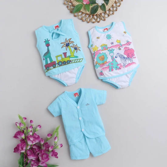 Newborn Baby Clothing Set of 3 Blue - Aristocrat Blue 