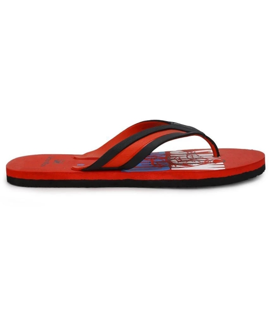 UrbanMark Men Comfortable Light Weight Printed Anti-Skid Slippers- Red - None