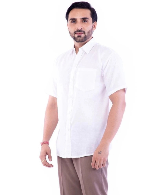 DESHBANDHU DBK Cotton Blend Regular Fit Half Sleeves Mens Formal Shirt - White ( Pack of 1 ) - None