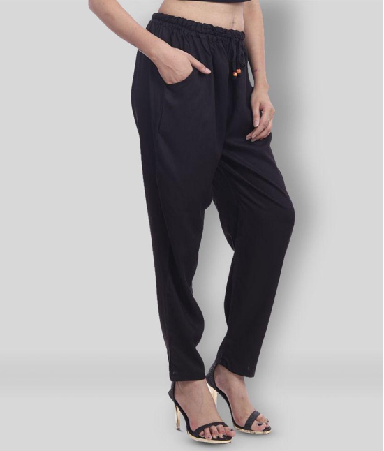 Lee Moda - Black Rayon Loose Fit Women's Casual Pants  ( Pack of 1 ) - Free Size