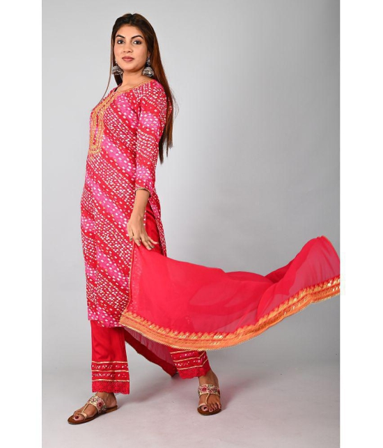 AMIRA'S INDIAN ETHNICWEAR - Pink Rayon Women's Stitched Salwar Suit ( ) - XL