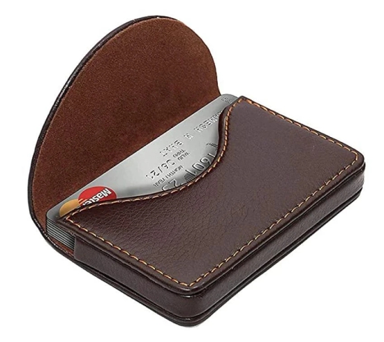 Buy Stitched Pu Leather Atm Credit Debit Business Id Memory Card Holder Wallet For Men Women Brown Online in India Khojle by Jagran