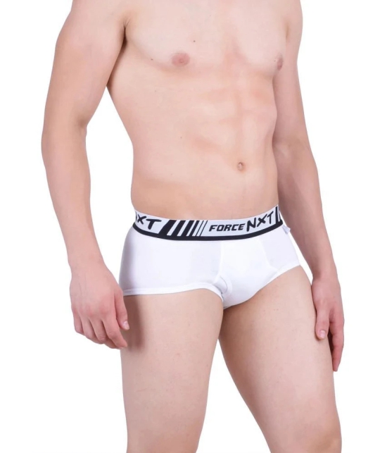 Force NXT - White Cotton Mens Briefs ( Pack Of 5 ) - None