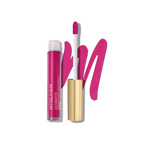 MyGlamm Ultimatte Long-Stay Matte Liquid Lipstick - Fuchsia Siren (Bright Fuchsia Shade) | Long Lasting, Waterproof Liquid Lipstick