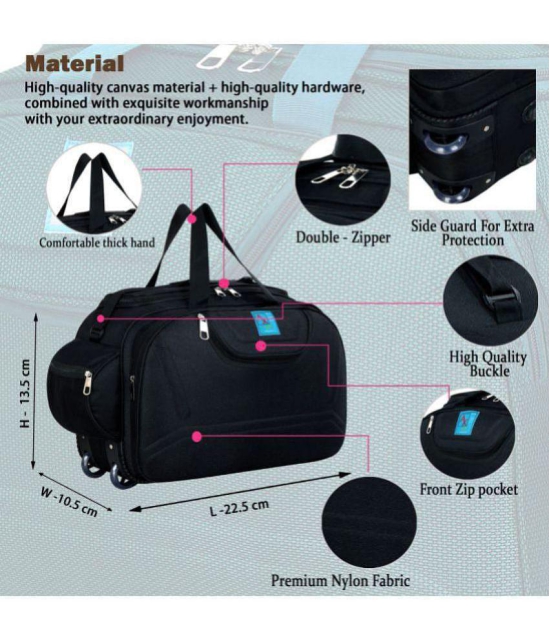 AXEN BAGS - Black Polyester Duffle Trolley - Onesize