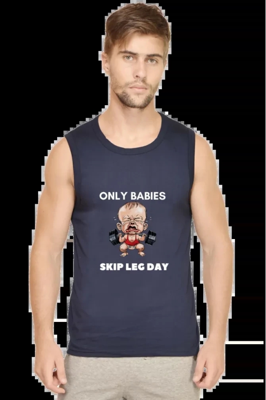 ONLY BABIES SKIP LEG DAY-Navy Blue / M