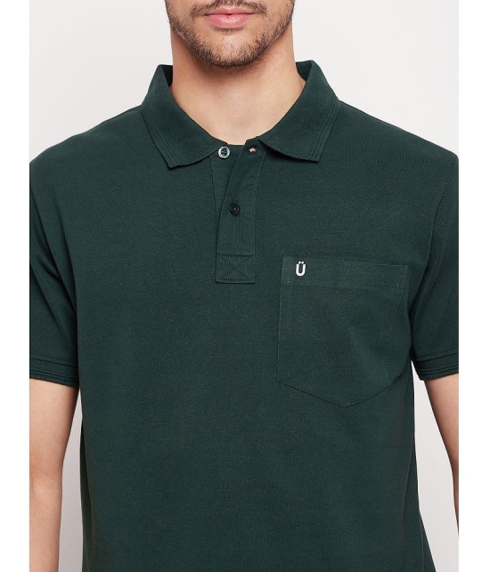 UNIBERRY - Dark Green Cotton Regular Fit Mens Polo T Shirt ( Pack of 1 ) - None