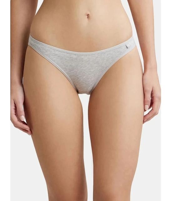 Jockey SS02 Women Super Combed Cotton Elastane Stretch Low Waist Bikini - Steel Grey Melange - None