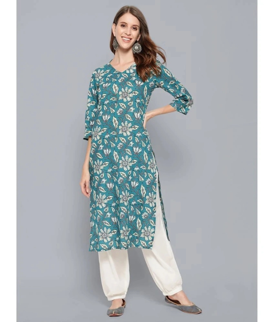 Antaran - Blue Cotton Womens Straight Kurti ( Pack of 1 ) - None